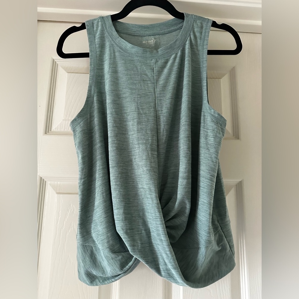 Old Navy Women's Twist Front Tank Top in Sea Foam Green